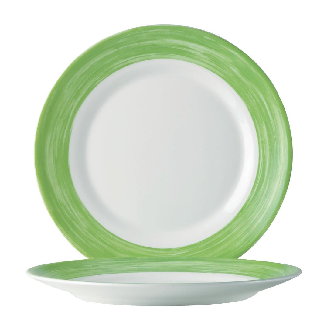 Arcoroc Brush Plates Green 252mm 12 Pack (JK562)