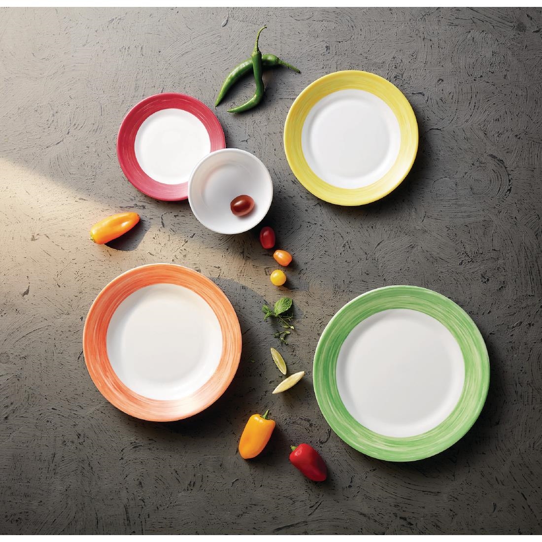 Arcoroc Brush Plates Green 252mm 12 Pack (JK562)