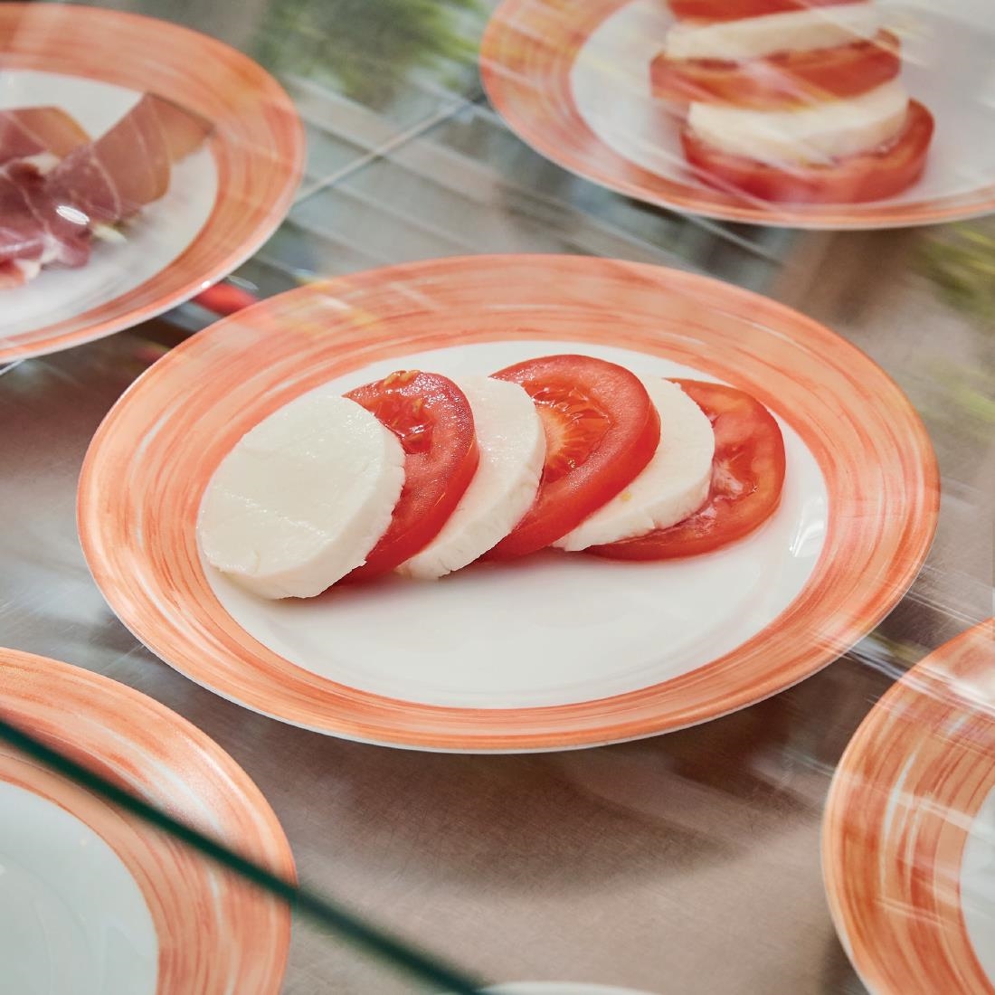 Arcoroc Brush Dessert Plates Orange 195mm 24 Pack (JK569)