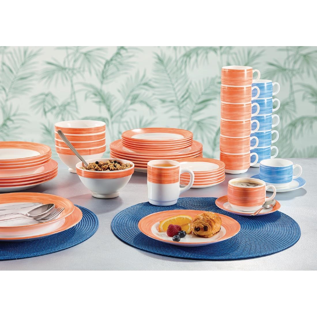 Arcoroc Brush Saucers Orange 140mm 48 Pack (JK574)