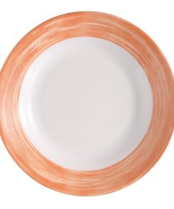 Arcoroc Brush Soup Plates Orange 225mm 12 Pack (JK575)