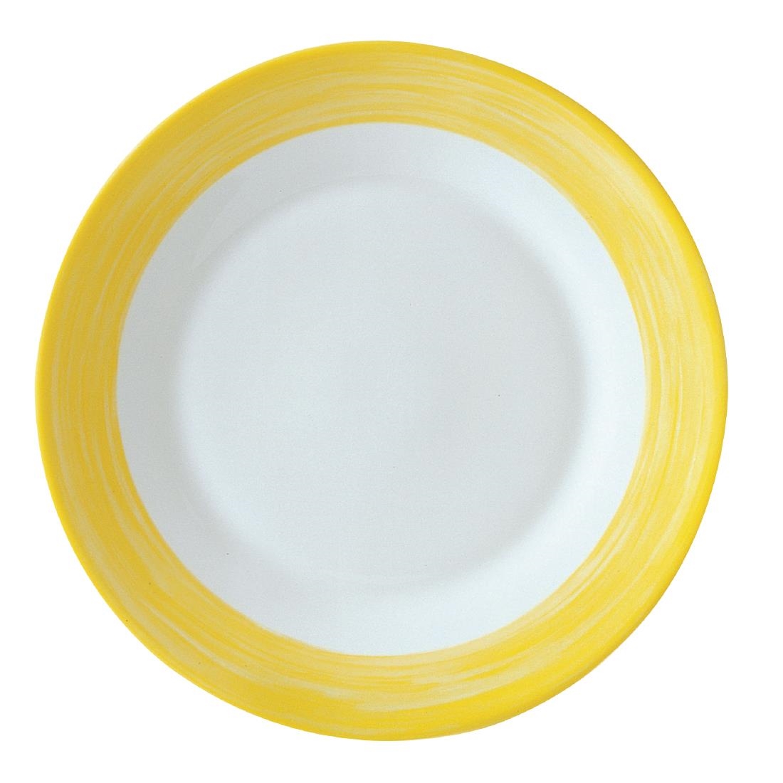 Arcoroc Brush Dinner Plates Yellow 252mm 12 Pack (JK577)