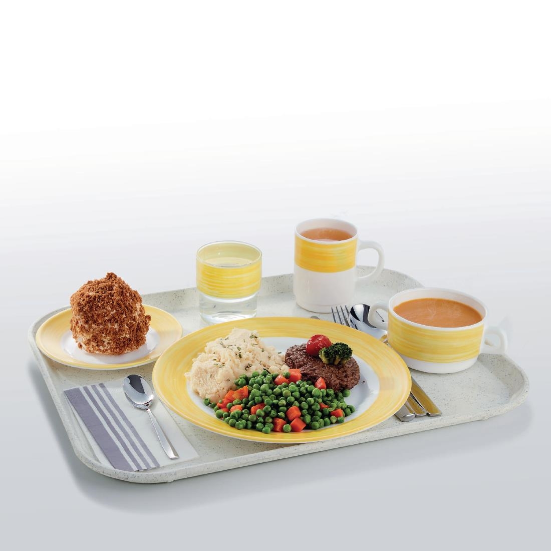 Arcoroc Brush Dinner Plates Yellow 252mm 12 Pack (JK577)