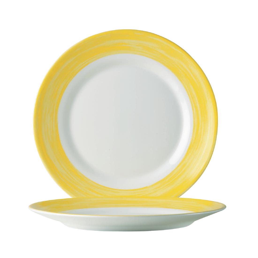 Arcoroc Brush Dinner Plates Yellow 252mm 12 Pack (JK577)