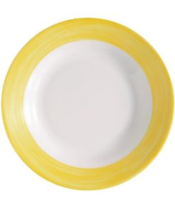 Arcoroc Brush Soup Plates Yellow 225mm 12 Pack (JK581)