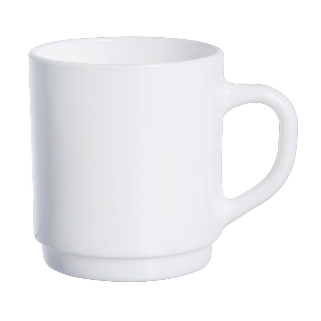 Luminarc Bock Stackable Mugs White 290ml 36 Pack (JK592)
