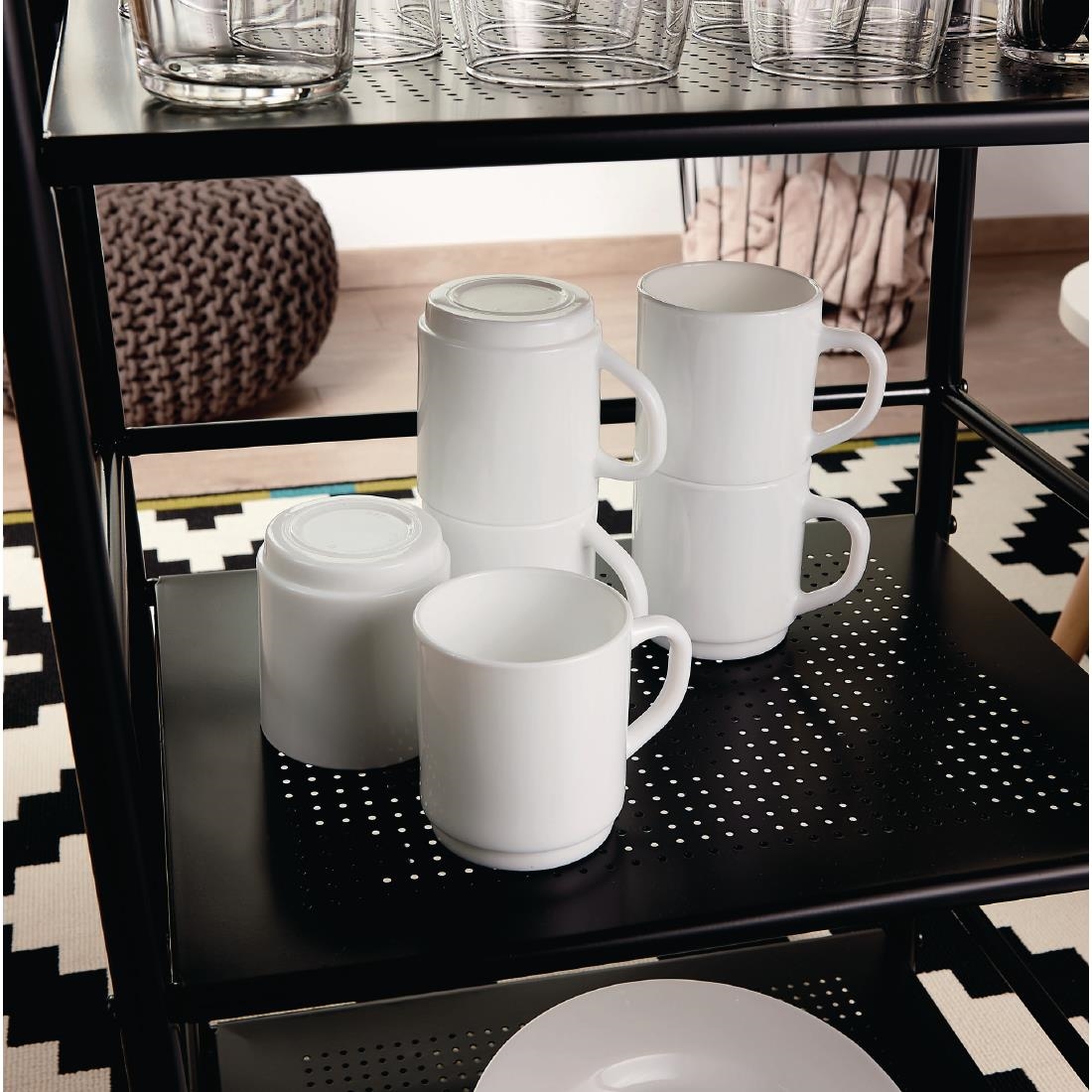 Luminarc Bock Stackable Mugs White 290ml 36 Pack (JK592)