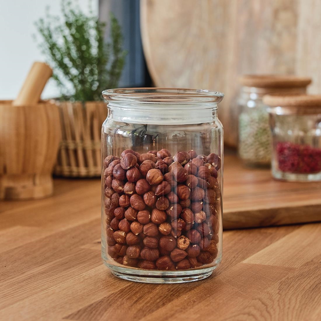 Luminarc Pure Jars with Glasses Lids 1Ltr 6 Pack (JK608)