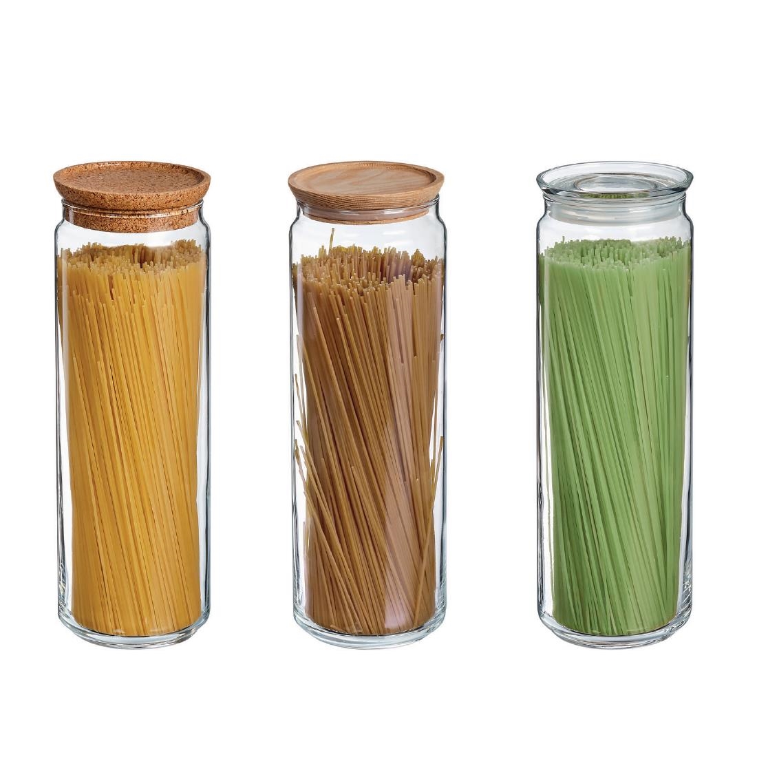 Luminarc Pure Spaghetti Jars with Glasses Lids 2Ltr 6 Pack (JK609)