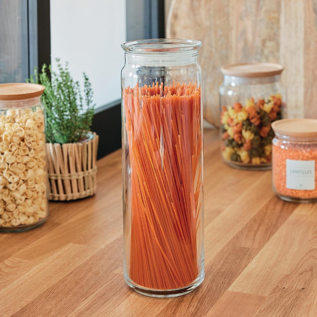 Luminarc Pure Spaghetti Jars with Glasses Lids 2Ltr 6 Pack (JK609)