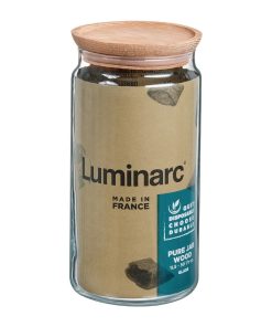 Luminarc Pure Jars and Wood Lids 1.5Ltr 6 Pack (JK611)