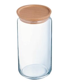 Luminarc Pure Jars and Wood Lids 1.5Ltr 6 Pack (JK611)