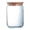 Luminarc Pure Jars and Wood Lids 1Ltr 6 Pack (JK613)