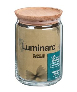 Luminarc Pure Jars and Wood Lids 1Ltr 6 Pack (JK613)