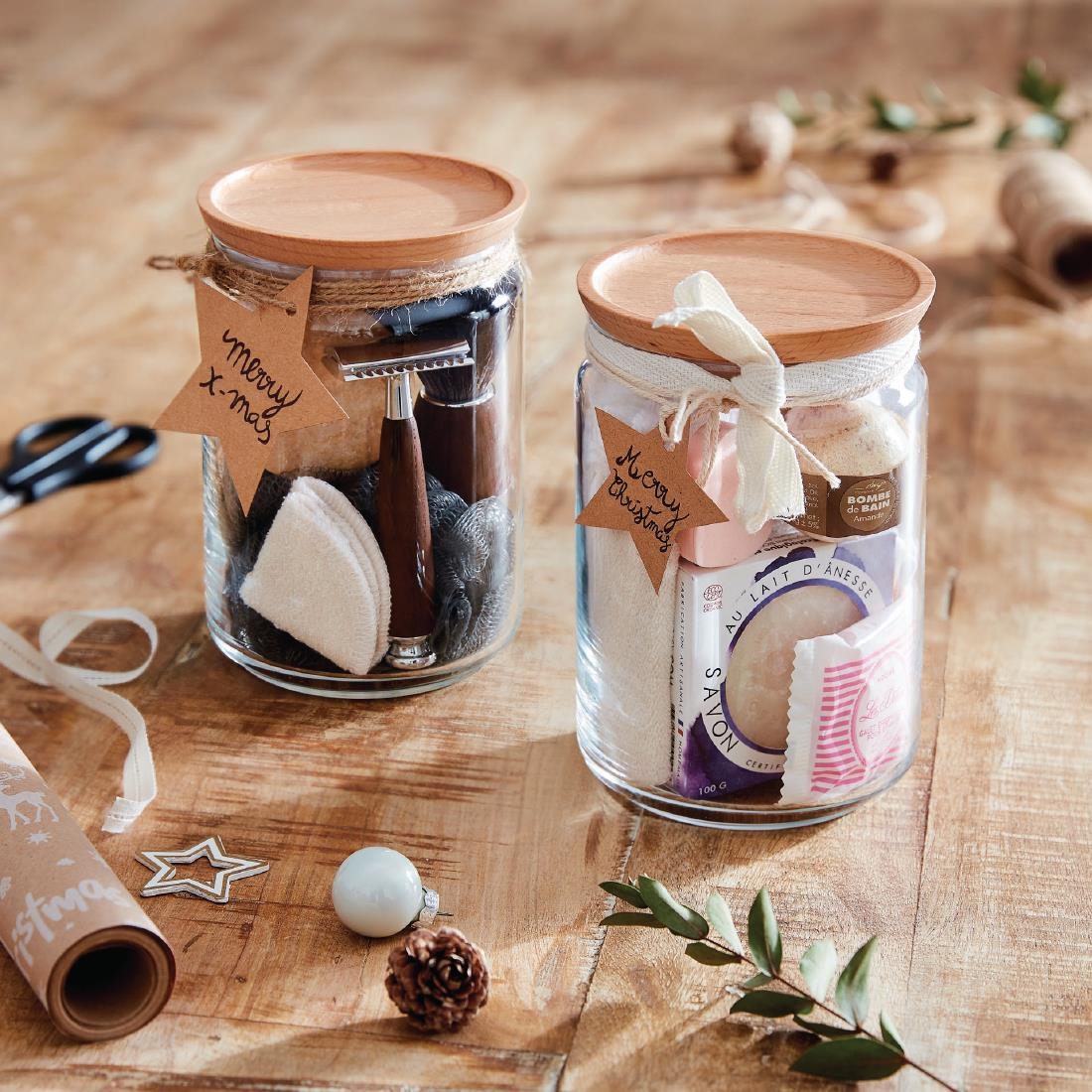 Luminarc Pure Jars and Wood Lids 1Ltr 6 Pack (JK613)