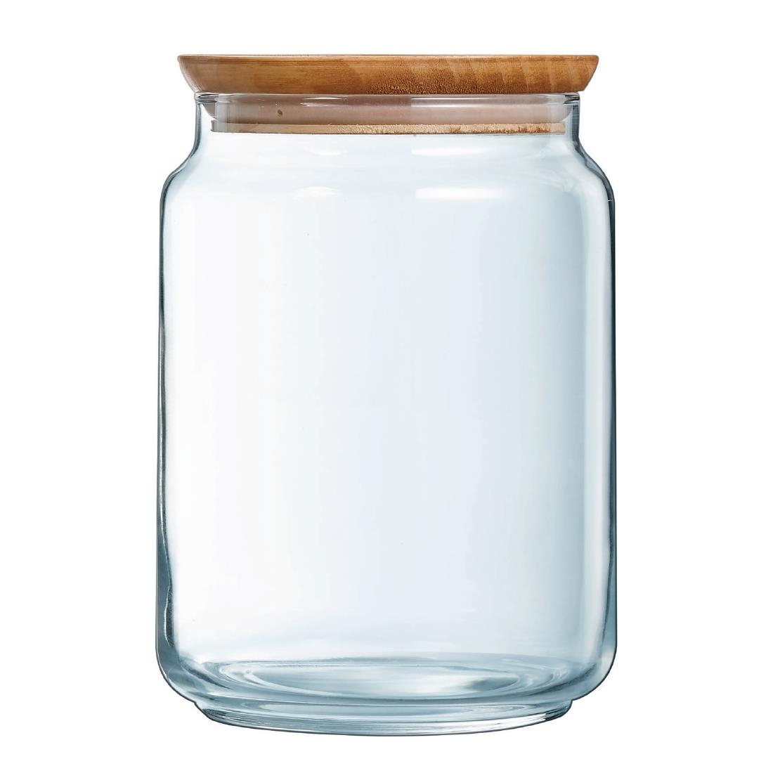 Luminarc Pure Jars and Wood Lids 2Ltr 6 Pack (JK614)