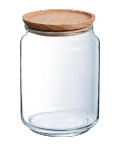 Luminarc Pure Jars and Wood Lids 2Ltr 6 Pack (JK614)