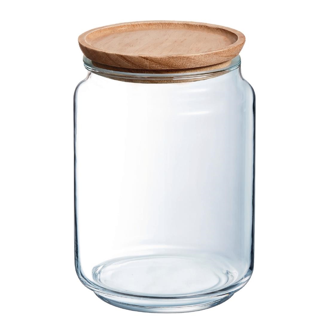 Luminarc Pure Jars and Wood Lids 2Ltr 6 Pack (JK614)