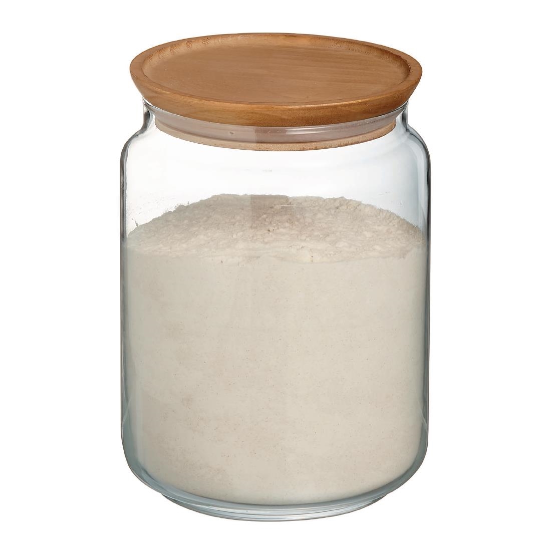 Luminarc Pure Jars and Wood Lids 2Ltr 6 Pack (JK614)