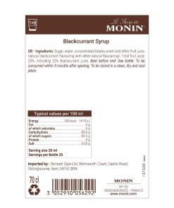 Monin Blackcurrant Syrup 700ml (CK751)