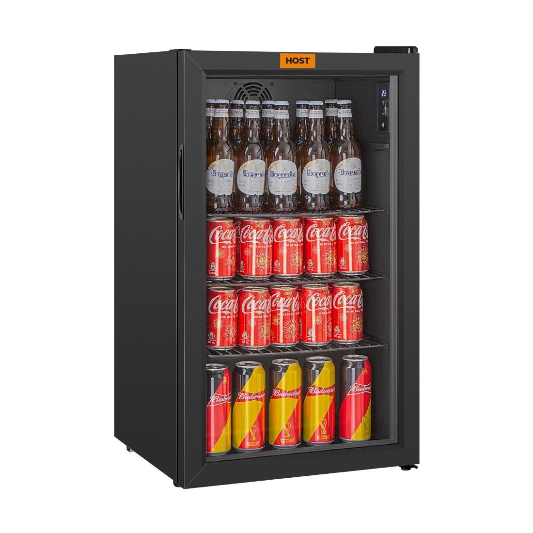 HOST Slimline Undercounter Display Fridge Black 90Ltr (HT248)