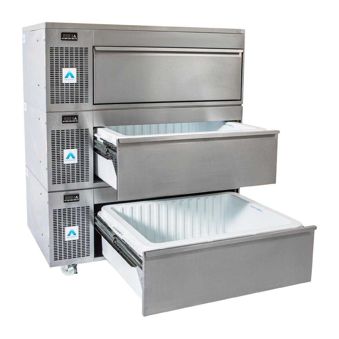 Adande 3 Drawer Variable Temp Fridge Freezer with Standard Castors and Solid Work Top VCS R2 V1 (HW861)