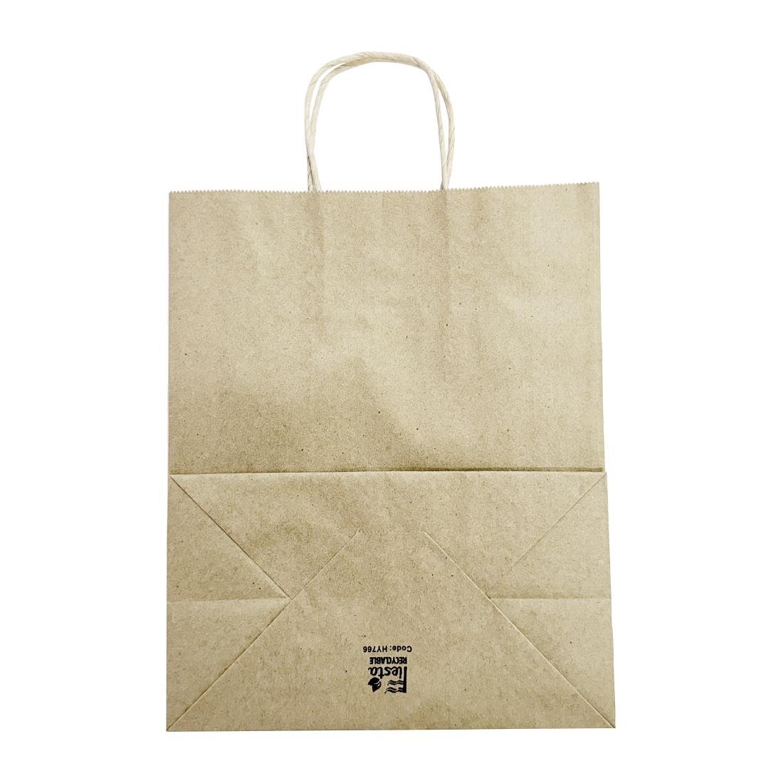 Fiesta Recyclable Twist Handle Brown Paper Bags Large 250 Pack (HY766)
