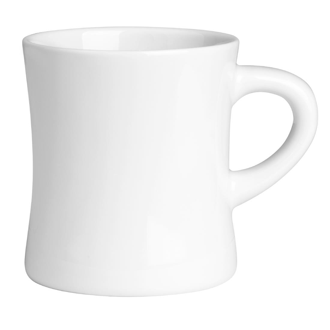 Olympia Whiteware Hollow Mugs 300ml 6 Pack (JA349)
