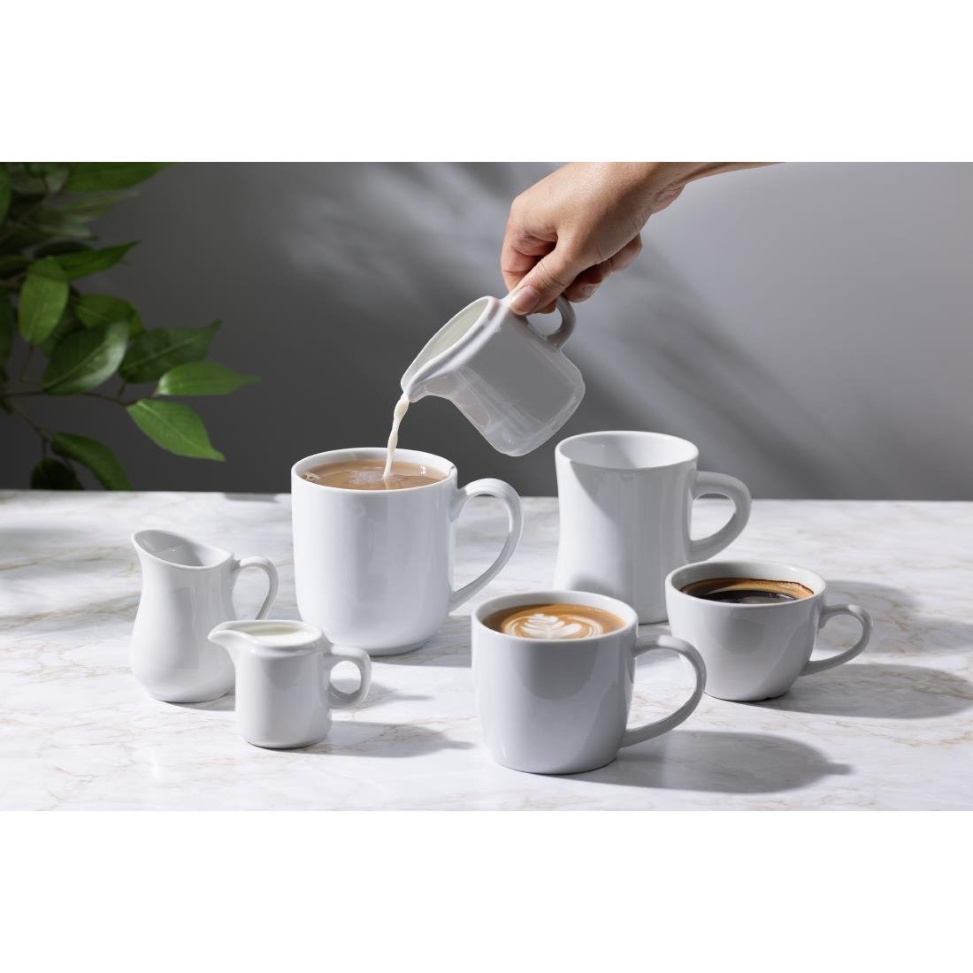 Olympia Whiteware Hollow Mugs 300ml 6 Pack (JA349)