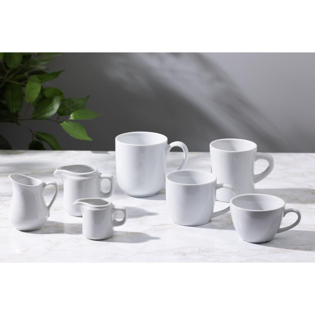 Olympia Whiteware Hollow Mugs 300ml 6 Pack (JA349)