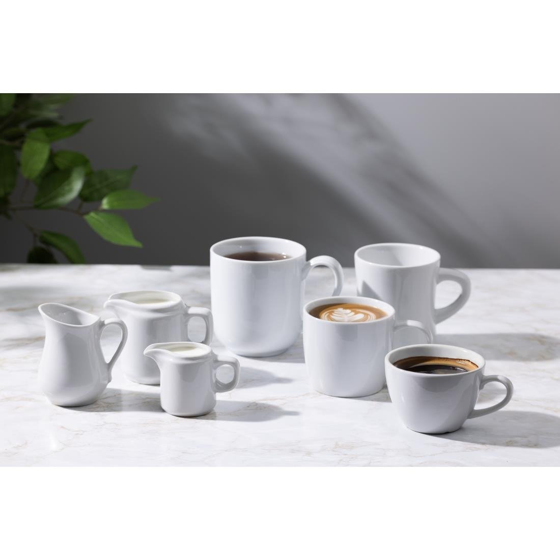 Olympia Whiteware Hollow Mugs 300ml 6 Pack (JA349)
