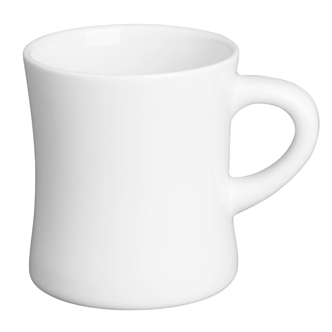 Olympia Whiteware Hollow Mugs 300ml 6 Pack (JA349)
