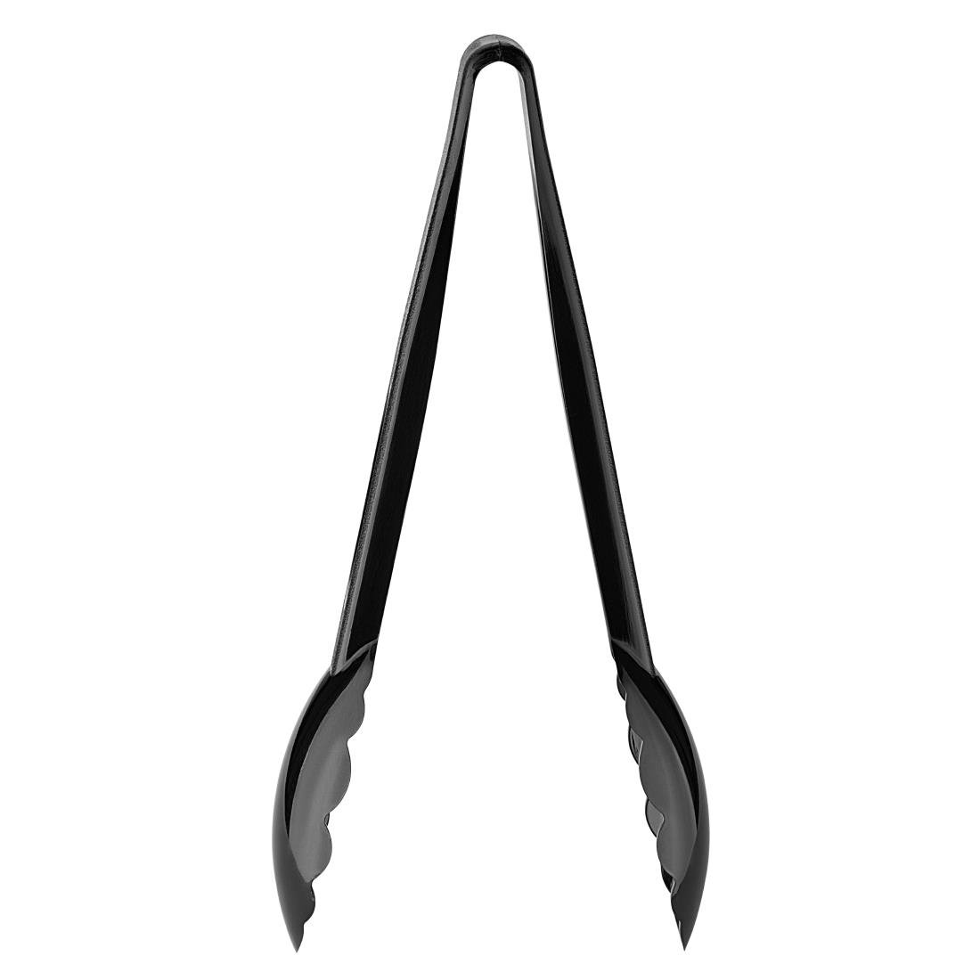 Nisbets Essentials 9 Polycarbonate Tongs Black 6 Pack (JA903)