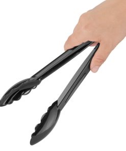 Nisbets Essentials 9 Polycarbonate Tongs Black 6 Pack (JA903)