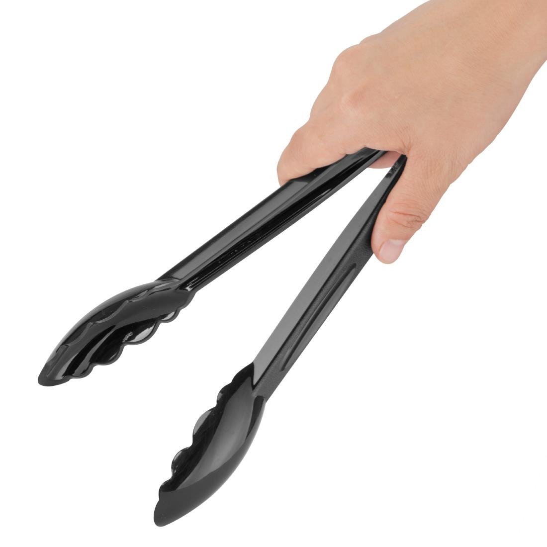 Nisbets Essentials 9 Polycarbonate Tongs Black 6 Pack (JA903)