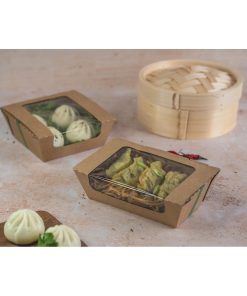 Vegware Microflute Hinged Hot Box with Window 6x6 210 Pack (JE048)