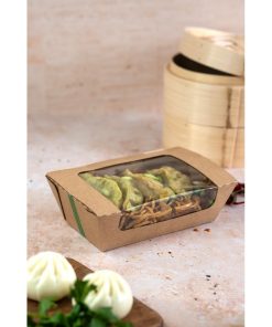 Vegware Microflute Hinged Hot Boxes with Windows 8x5 250 Pack (JE049)