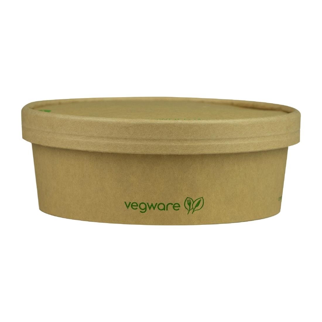 Vegware Round Food Containers Kraft 150-Series 500ml 300 Pack (JE050)