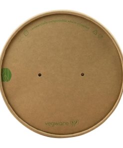 Vegware Round Paper Lid Kraft 150-Series Pack 300 (JE052)