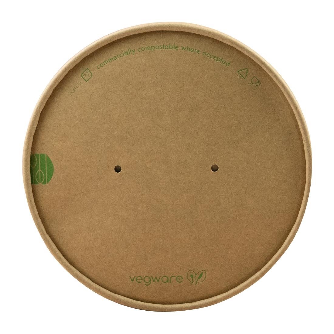 Vegware Round Paper Lid Kraft 150-Series Pack 300 (JE052)