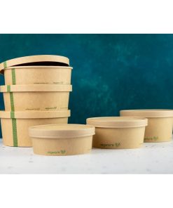Vegware Round Paper Lid Kraft 150-Series Pack 300 (JE052)