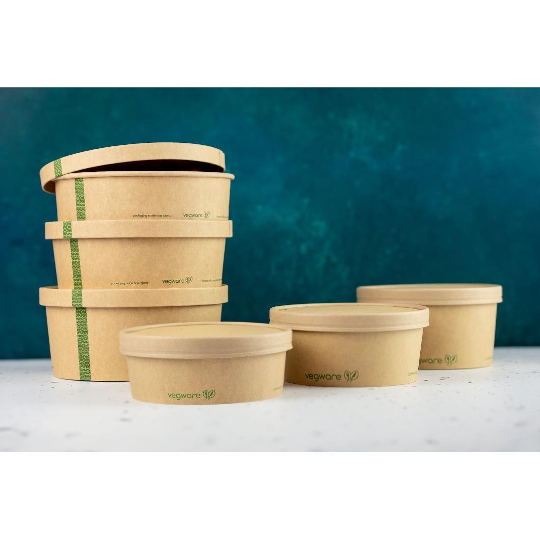 Vegware Round Paper Lid Kraft 150-Series Pack 300 (JE052)