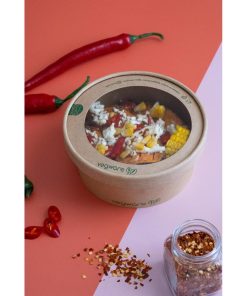 Vegware Round Paper Lids with Window Kraft 150-Series 300 Pack (JE053)