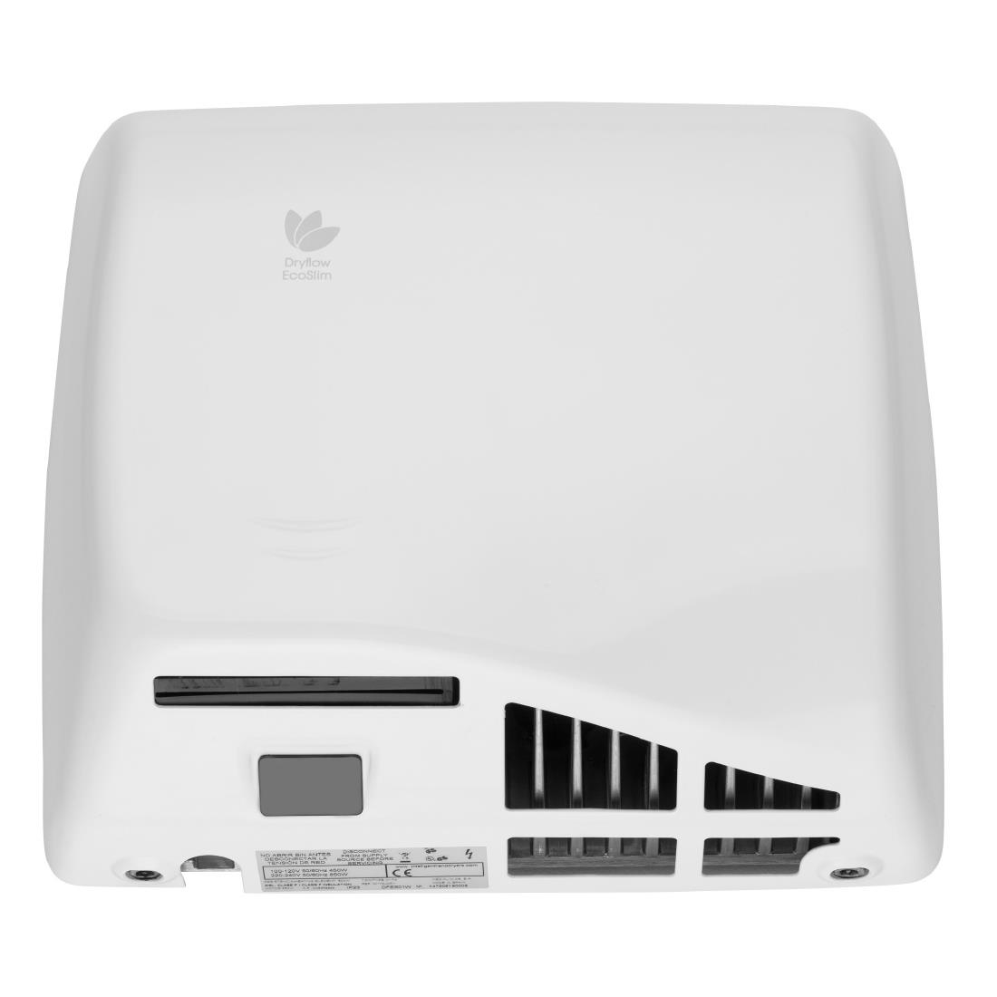 Dryflow EcoSlim HEPA Hand Dryer with Ioniser White DFES01W (JK151)