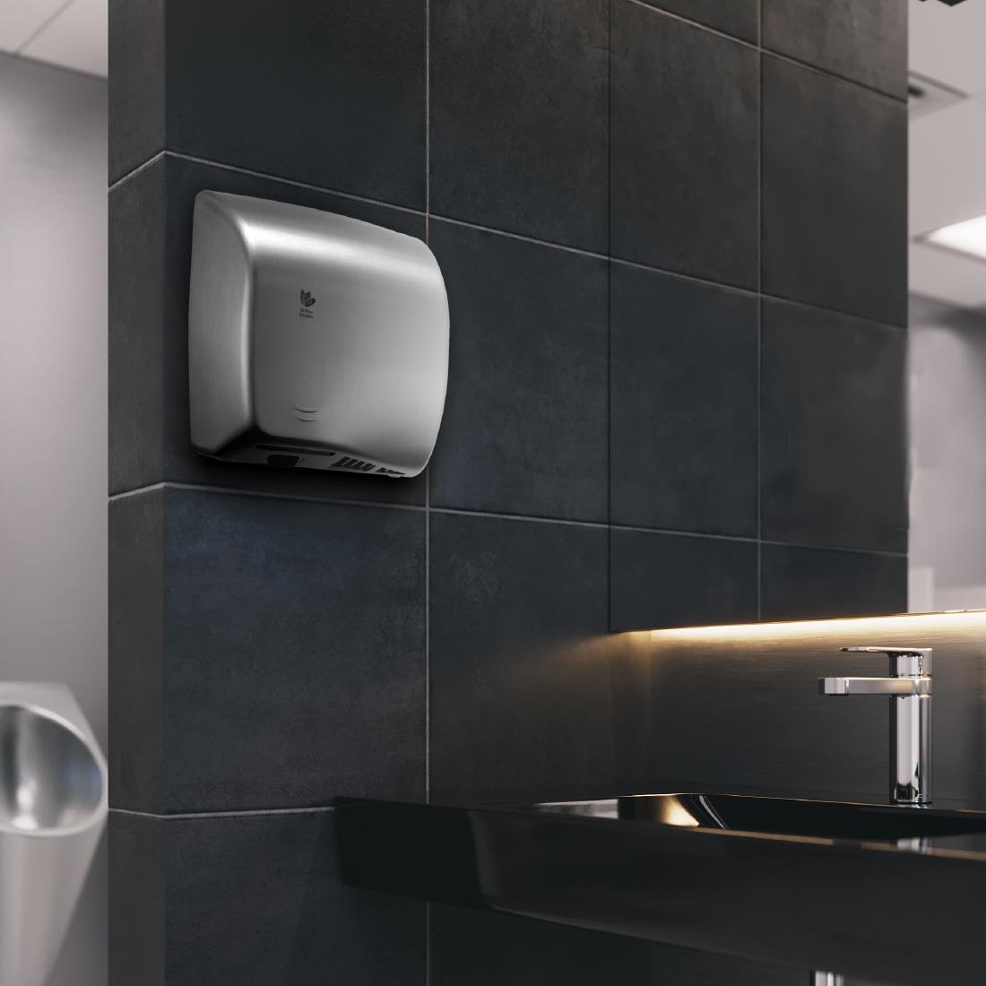 Dryflow EcoSlim HEPA Hand Dryer with Ioniser Brushed Satin DFES02BS (JK152)