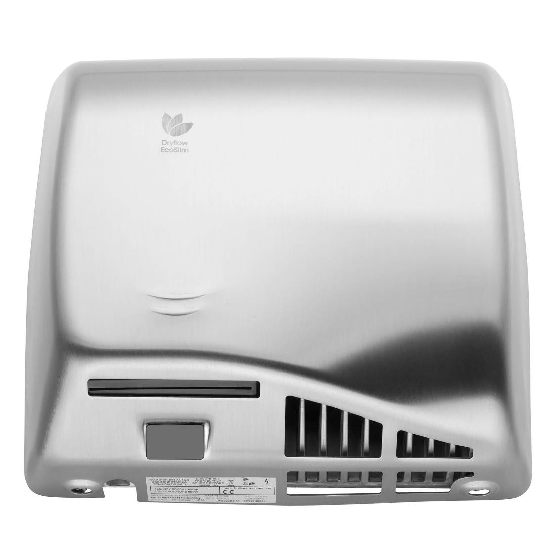 Dryflow EcoSlim HEPA Hand Dryer with Ioniser Brushed Satin DFES02BS (JK152)