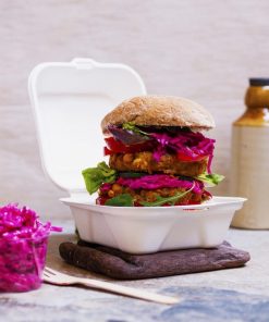 Vegware Nourish Moulded Fibre Burger Boxes 6 500 Pack (JK180)