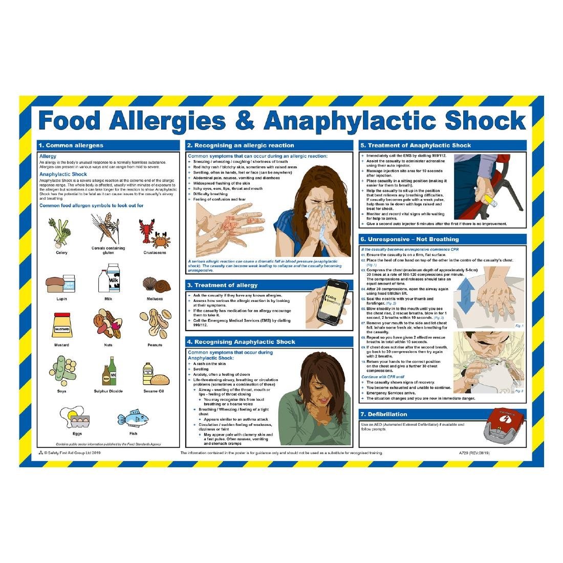 Mileta Food Allergies and Anaphylactic Shock Poster 590x420mm (JK190)