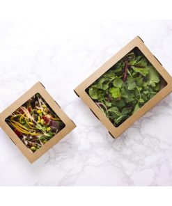 Vegware Salad Boxes with Window Kraft Medium 650ml 300 Pack (JK364)