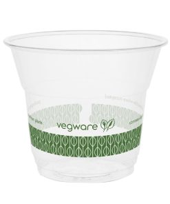 Vegware Slim Cold Cups Green Band PLA 76-Series 142ml 2000 Pack (JK374)